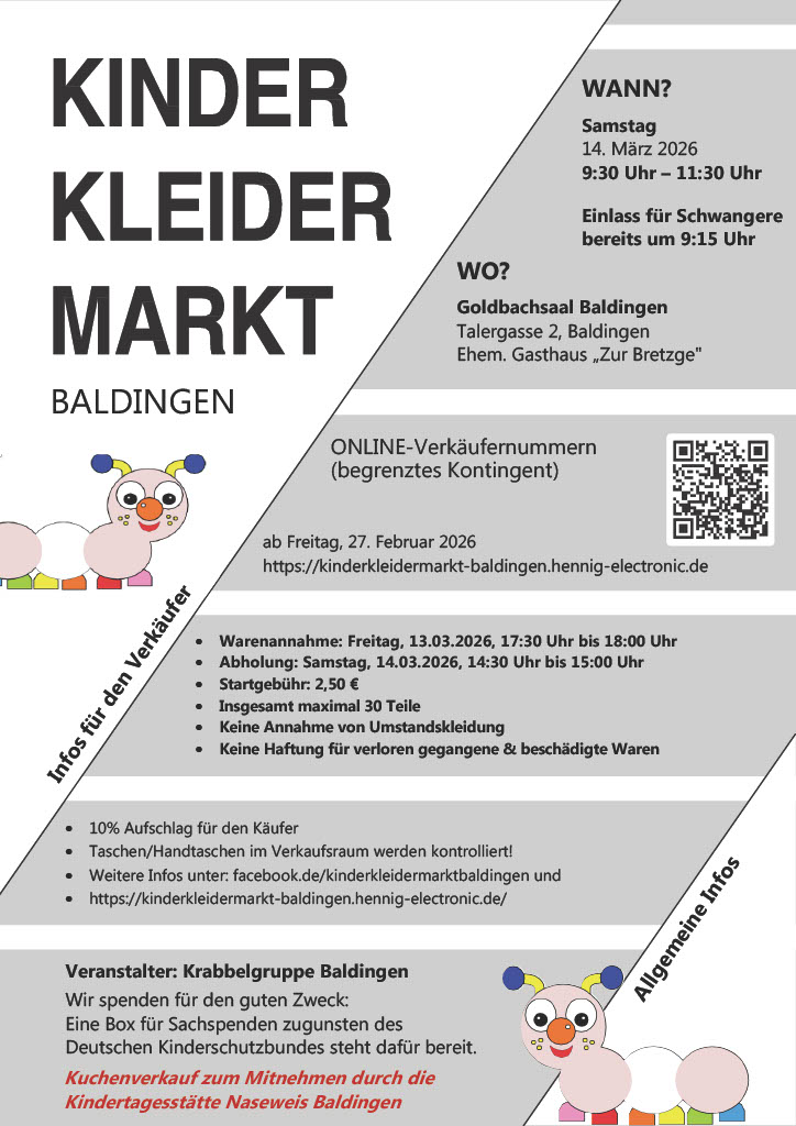 Flyer Kinderkleidermarkt Baldingen Frühjahr 2026
